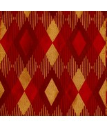 RED &amp; GOLD Diamond Silk BROCADE Decor Fabric Remnants 61&quot; wide - £5.97 GBP