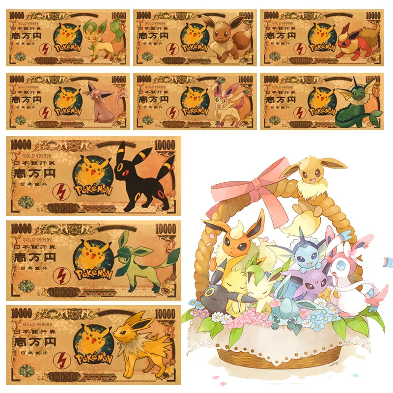 Pokemon Commemorative Banknotes Kawaii Anime Action Figure Toys Cute Classic - £9.95 GBP+