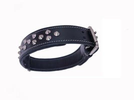 Shwaan Leather Studded Dog Collar with Spikes for Large, Medium &amp; small Pets - £28.66 GBP