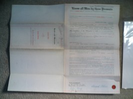 Vintage 1912 Philadelphia Pa Bond and Warrant Document Hess Dorsam - £22.57 GBP