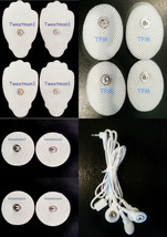 Electrode Lead CABLE(2.5mm)+4LG+4SM OVAL+4SM Pads For Iq Digital Massager Ems - $19.79