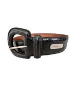 Vintage Ralph Lauren Main Label Black Faux Reptile Embossed Leather Belt - $1,768.72 MXN