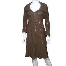 TWIGGY Lambswool Angora Chocolate Brown Sweater Dress Size Large - £19.78 GBP