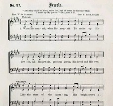 1883 Gospel Hymn Jewels Sheet Music Victorian Single Religious Music ADB... - £11.87 GBP