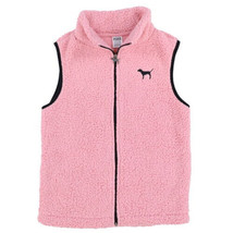 Victoria’s Secret PINK Sherpa Vest Full Zip Women Fleece Dog LE Small S $60 msrp - £19.80 GBP