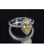 1.19 Karat Birne Form Kostüm Gelb Lab-Created Diamant IN 18k Weiss Gold ... - $9,659.13