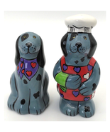 Dogzilla Salt &amp; Pepper Shakers Chef Dogs By Candace Reiter Designs - $19.02 CAD