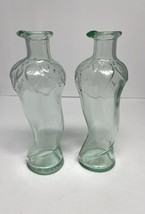 Pair Of vetreria etrusca glass bottles - Italian Green Vintage Olive Oil 40mm - £21.68 GBP