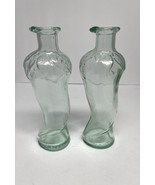 Pair Of vetreria etrusca glass bottles - Italian Green Vintage Olive Oil... - $27.12
