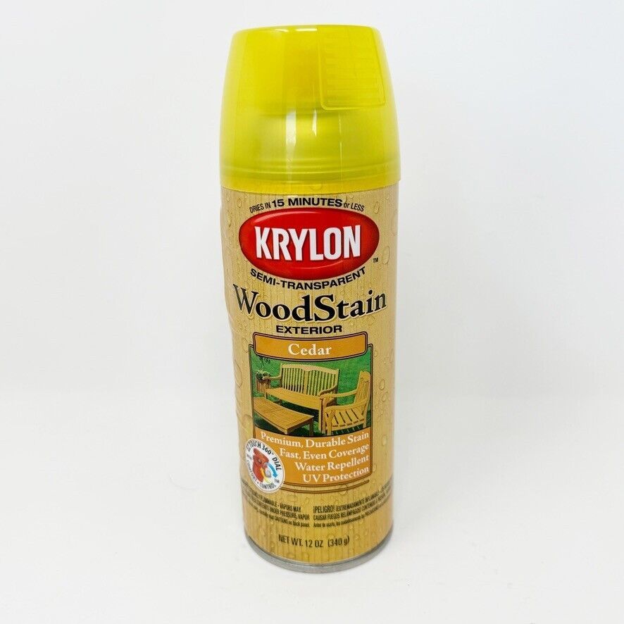 Krylon Exterior CEDAR SemiTransparent Wood Stain 12 Oz 3601 NEW Stains