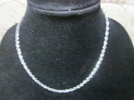Vintage Silver Tone Rope Chain 18&quot; Necklace - £7.95 GBP