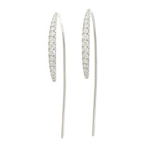 Authenticity Guarantee 
Long Diamond Drop Hook Earrings 18K White Gold .76 CTW - £1,726.65 GBP