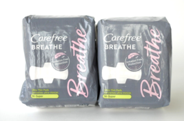 Carefree Breathe Ultra Thin Pads SUPER 14 Ct Irritation Free Protection ... - £22.11 GBP