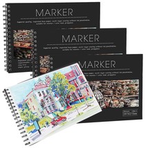 Artistic Bliss 4 Pcs Marker Paper Sketchbook - 11.7 x 8.3 Inch, 130 GSM Mixed Me - $79.19