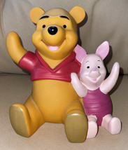 Vintage Walt Disney Winnie The Pooh And Piglet Piggy Coin Bank Plastic 6&quot; - $12.99