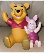 Vintage Walt Disney Winnie The Pooh And Piglet Piggy Coin Bank Plastic 6&quot; - £10.22 GBP