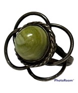 vintage Sterling STERLING SILVER RING WITH PREHNITE, NATURE INSPIRED SZ 6 - $224.50 CAD