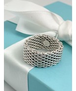 Size 7 Tiffany & Co Somerset Ring in STerling SIlver Mesh Weave Ring AUTHENTIC - $315.00