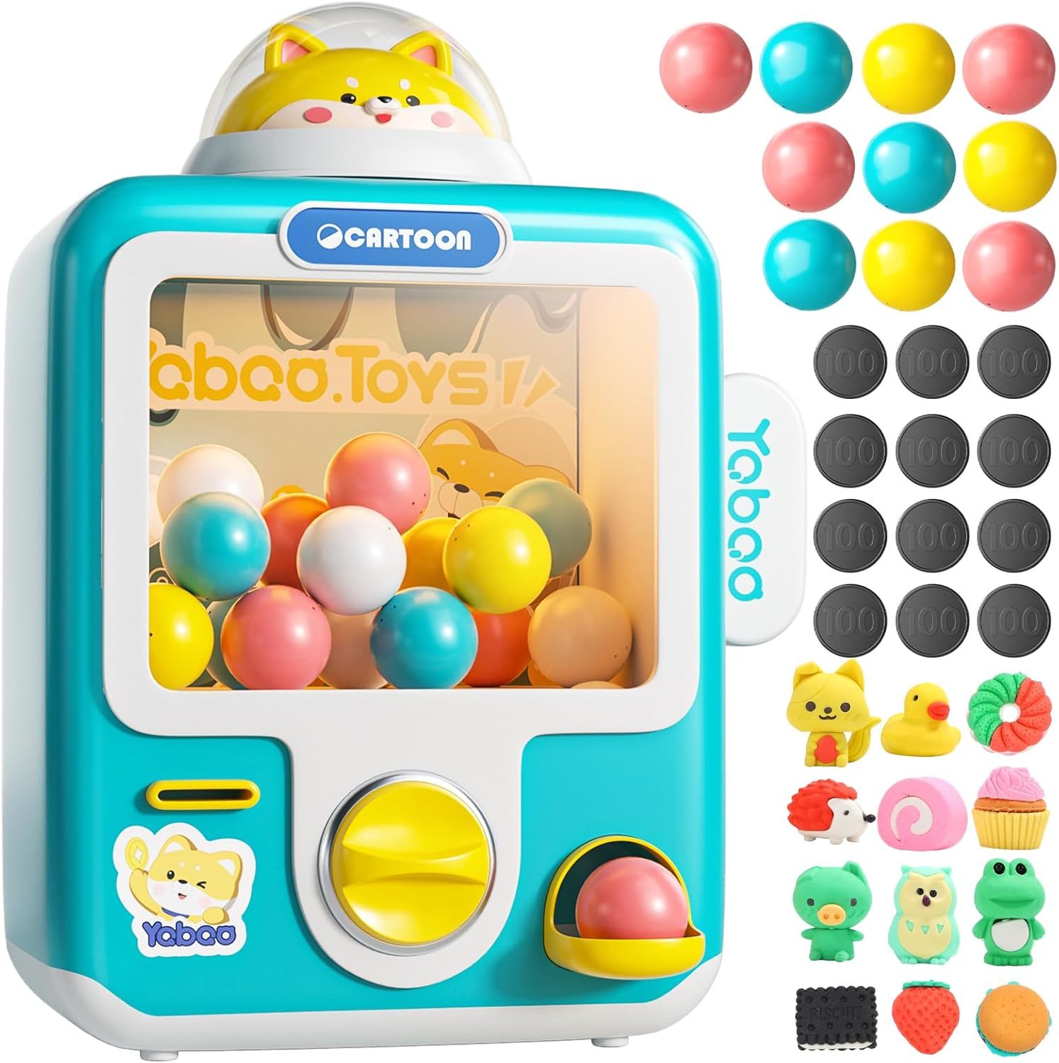 Vending Machine Kids Toys Mini Vending Machine 12 Erasers Operated Gumba... - $50.99