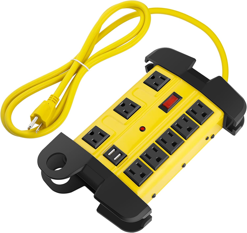 Heavy Duty Power Strip with USB, Workshop 8 Outlet Surge Protector 2700 ... - $49.49