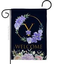 Welcome Y Initial Garden Flag Floral 13 X18.5 Double-Sided House Banner - £15.72 GBP