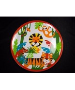 Jungle Animals round melamine salad plate red rim 8&quot; - $113.09 MXN