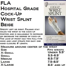 FLA Left Large Cock-Up Wrist Splint Beige - £12.32 GBP