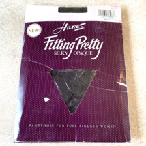 Hanes Pantyhose Fitting Pretty Silky Opaque Sandalfoot Black Size 1X Style 782 - £5.64 GBP