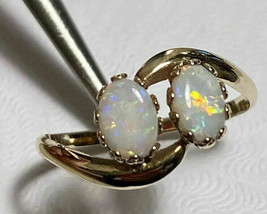 2Ct Oval Cut Fire Opal Vintage Engagement Wedding Ring 14k Yellow Gold Over  - £75.06 GBP