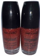 Pack Of 2 Wet n Wild Megalast Salon Nail Color Soft Red Sparkle (Wide Brush/New) - $11.87