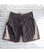 American Eagle Outfitters Boardshorts Mens 38 Gray Red Colorblock Swim B... - $21.99