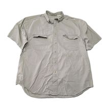 Eddie Bauer Button Up Short Sleeve Ripstop Pockets Khakimens Size Large E1 - $15.83