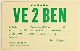 Vintage Canada Postcard QSL Card Amateur Radio - $57.43 MXN