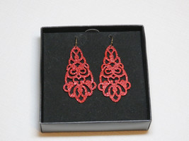 Ladies Womens Avon dangle earrings Sparkling Red NIB;; - $15.43