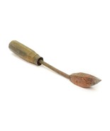 Vintage Primitive Copper Soldering Iron Tool Wood Handle Copper Tip Stamp  - £11.84 GBP