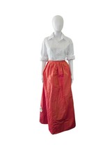 Vintage Y2K David Meister Silk Iridescent Orange Maxi Skirt Size 12 - $64.35