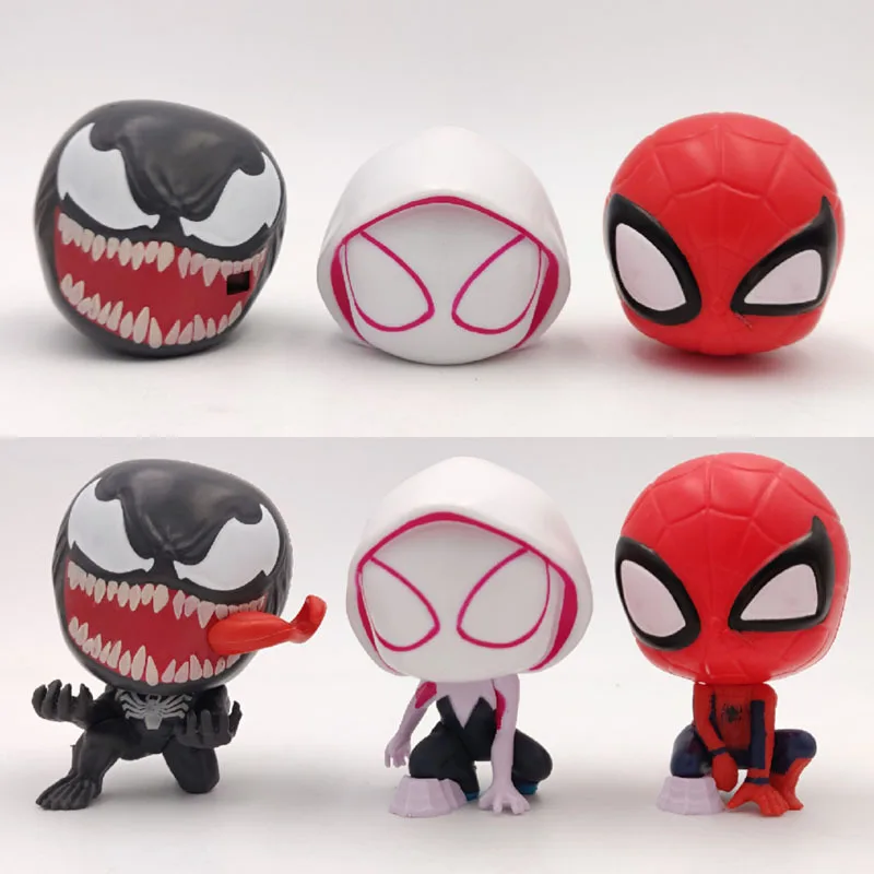3pcs/set Cute Spiderman Assemble Dolls Action Figure Ornament Women Spid... - $20.14