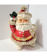Vtg Large 9&quot; Spaghetti Santa Waving Planter Napco 2725 HTF Christmas Pai... - €160,59 EUR