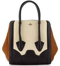 Pour La Victoire Butler Embossed Leather Coffee Bone Black Large Tote Bagnwt - £195.75 GBP