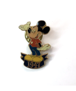 Vintage 1988 Disney Gold Tone Metal Pin Enamel Mickey Mouse 1947 Anniver... - $20.00