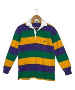 Perlis Rugby Shirt Boys Medium Purple Green Gold Mardi Gras Striped Long... - €34,14 EUR