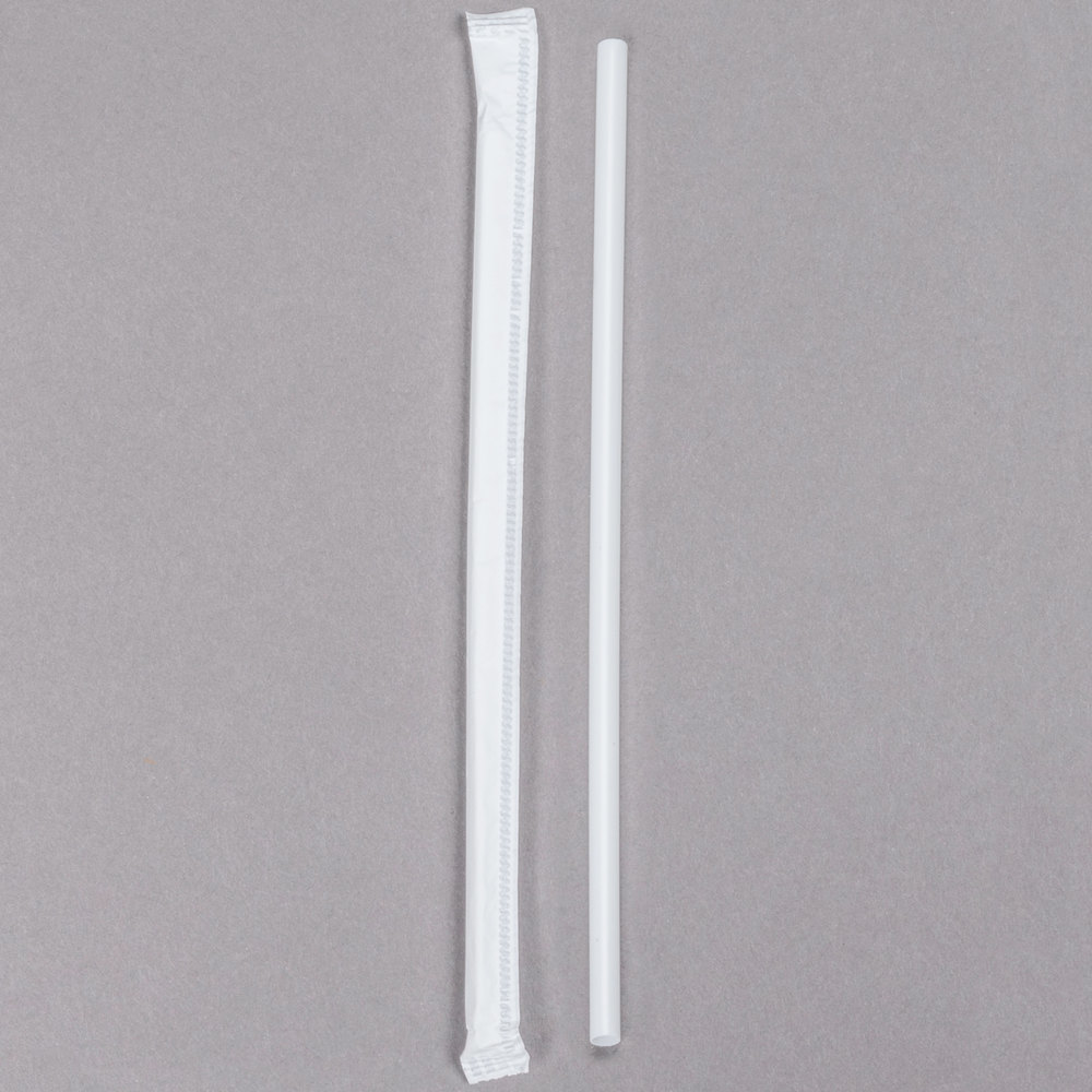 1000 5 3/4&#39;&#39; Slim White Wrapped School Milk/Juice Straws - $5.78