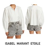 Isabel Marant Etoile Women&#39;s White Okina Cotton Pleated Blouse Shirt Top... - £118.55 GBP