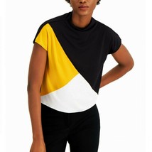 Alfani Womens Plus 2X Black White Gold Colorblock Drop Shoulder Crop Top NWT - £18.21 GBP