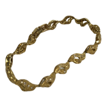 Vintage Bracelet Signed NAPIER textured mod classic metal Link Rhinestone Tennis - £9.25 GBP