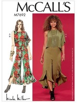 McCall&#39;s Sewing Pattern 7692 Misses Draped Top Flounce Pants Size 14-22 - £6.98 GBP