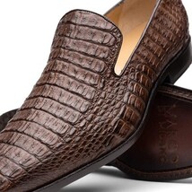 Genuine caiman crocodile Shoes Trento Brown image 4