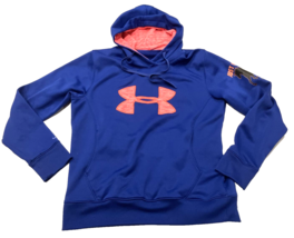 Under Armour Sweatshirt Womens Medium Blue Pullover Hoodie Storm Logo Ju... - $24.01