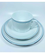 3 Pcs Set Porcelaine de Sologne Tendance Blue Teacup, Sauser and Plate - $659.42 MXN