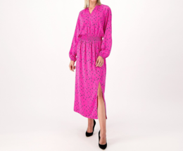 Candace Cameron Bure Petite Star Print Maxi Dress Hot Fuchsia, X-Small - $27.32